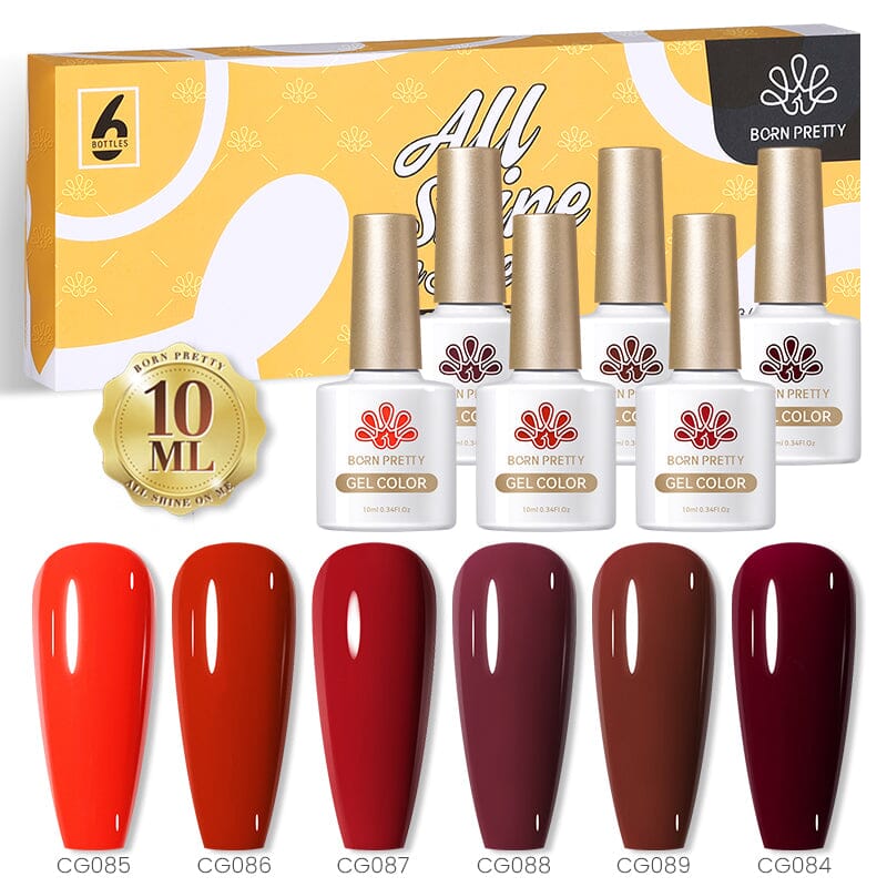 Red 6 Colors Gel Polish Set 19 10ml