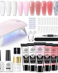 6 Colors Extension Gel Starter Kit with Nail Lamp Base Top Coat 15ml