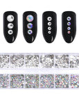 12 Grids Colorful Nail Rhinestones