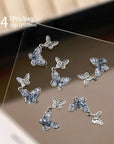 Silver Alloy Butterfly Bowknot Charm Rhinestones