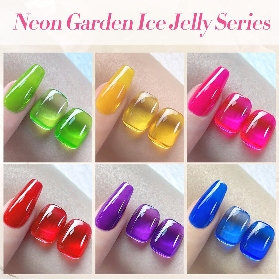 6 Colors Neon Garden Ice Jelly Gel Polish Set 7ml