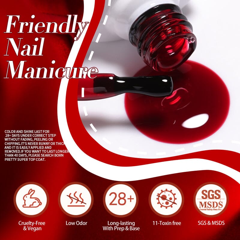 6 Colors Red Gel Polish Set 10ml