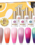 6 Colors Gel Polish Set (Magnetic, Thermal)