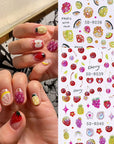 Fruit Flower Butterfly 5D Nail Stickers