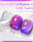 2pcs Set Water Light Cat Magnetic Gel & Jelly Nude Gel