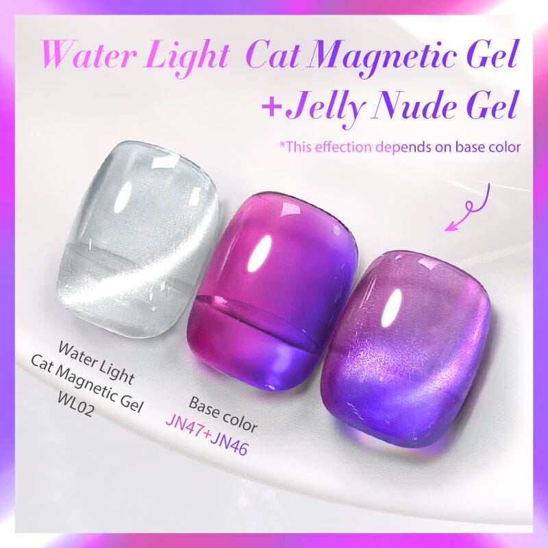 2pcs Set Water Light Cat Magnetic Gel & Jelly Nude Gel