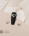 Butterfly Heart Pearly Alloy Nail Decoration