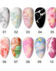 10pcs Marble Nail Foil Stickers