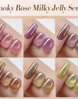 6 Colors Smoky Rose Milky Jelly Gel Set 7ml