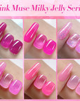 6 Colors Pink Muse Milky Jelly Gel Polish Set 7ml