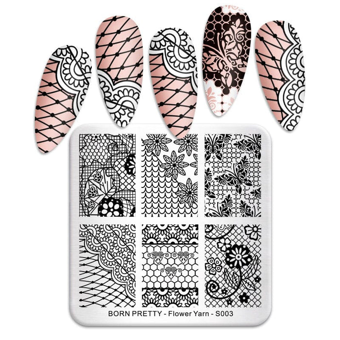 Nail Stamping Plate Flower Yarn-S003