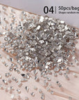 50pcs Silver Nail Rhinestones 04