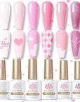 6 Colors Pink Baby Gel Polish Set 10ml