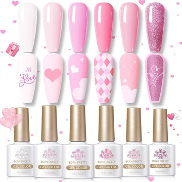 6 Colors Pink Baby Gel Polish Set 10ml