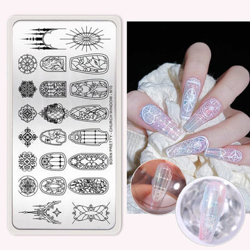 Nail Stamping Plate CHURCH WINDOW-N10