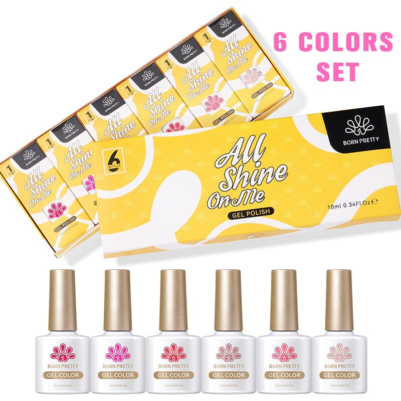 Red 6 Colors Gel Polish Set 19 10ml