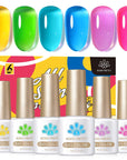 6 Colors Summer Soda Ice Jelly Gel Polish Set 7ml