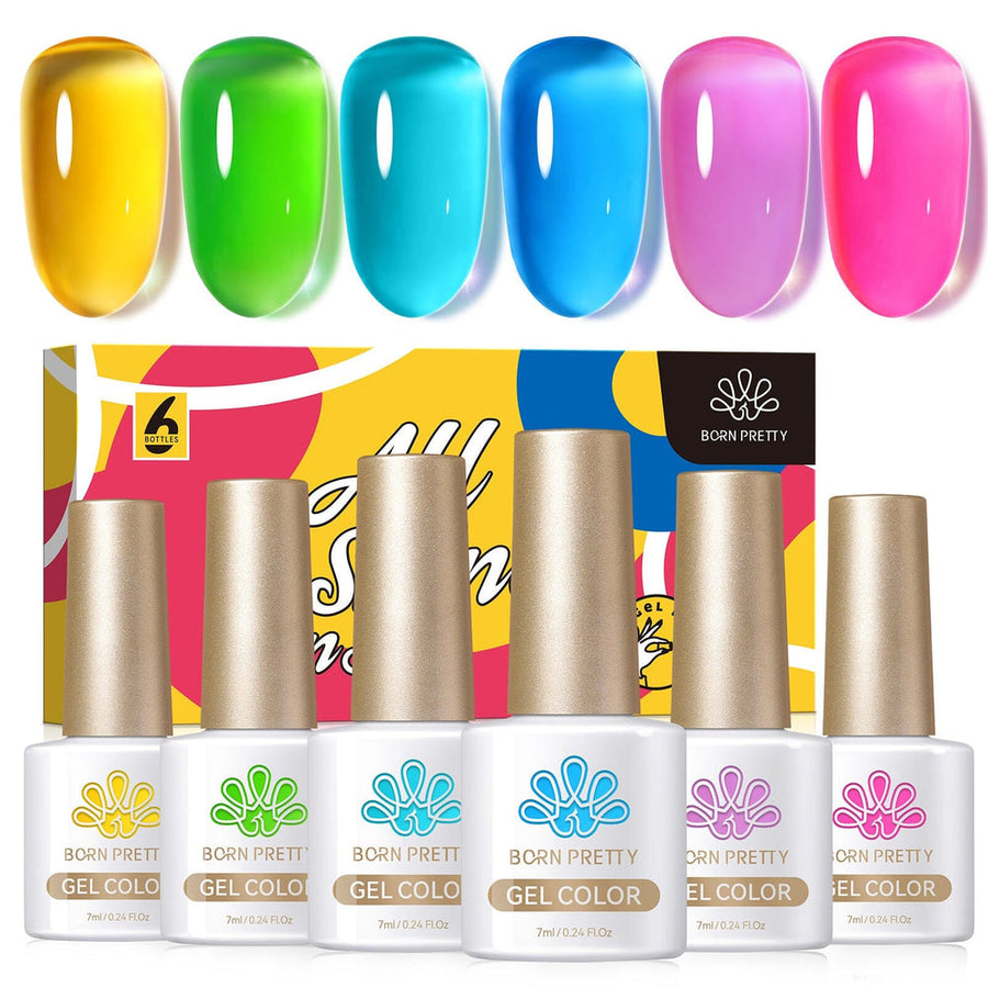 6 Colors Summer Soda Ice Jelly Gel Polish Set 7ml