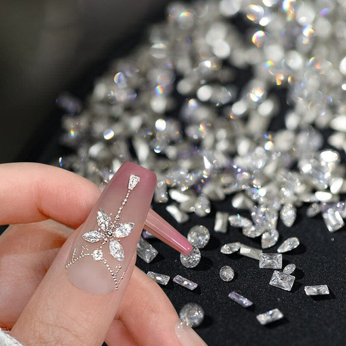 50pcs Silver Nail Rhinestones 04