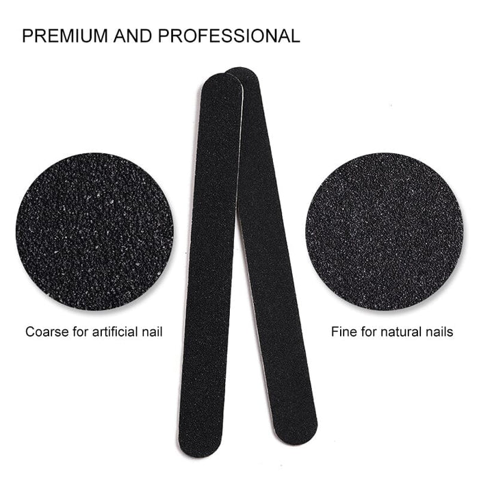 5pcs Black Straight Nail Files 180/180