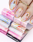 10pcs Marble Nail Foil Stickers