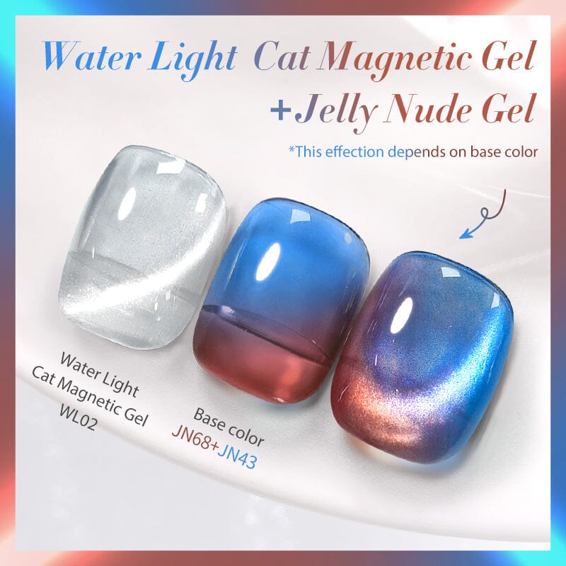 2pcs Set Water Light Cat Magnetic Gel & Jelly Nude Gel