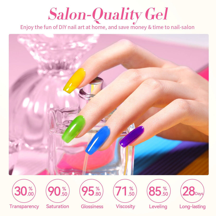 6 Colors Neon Garden Ice Jelly Gel Polish Set 7ml