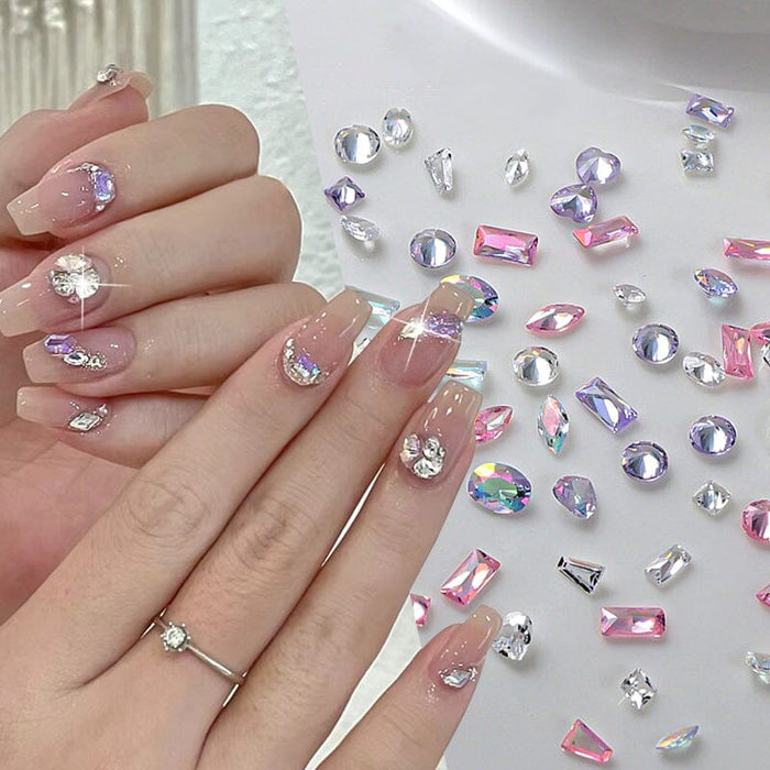 Mix Shapes Nail Art Decorations Sparkle Mini Auroras Ice Translucent Rhinestone Nail Art Manicure