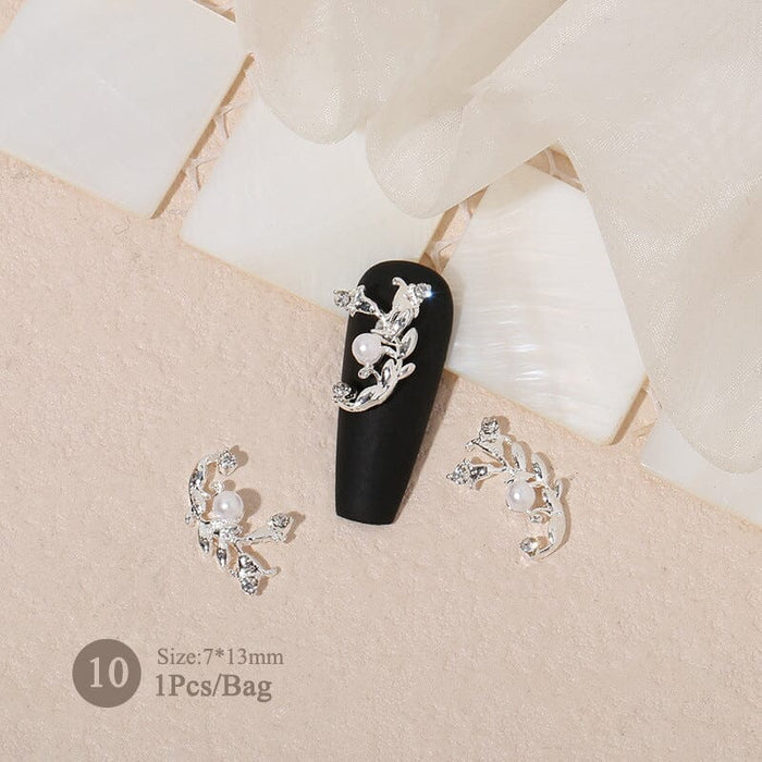 Butterfly Heart Pearly Alloy Nail Decoration