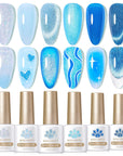 6 Colors Gel Polish Blue Stars Mixed Set 7ml