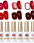 6 Colors Red Gel Polish Set 10ml