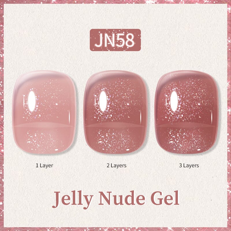 Glitter Nude Pink Jelly Nude Gel 10ml (JN51-JN74)