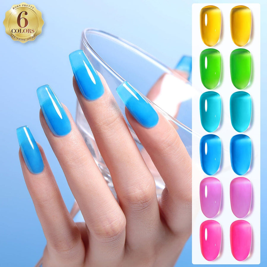 6 Colors Summer Soda Ice Jelly Gel Polish Set 7ml