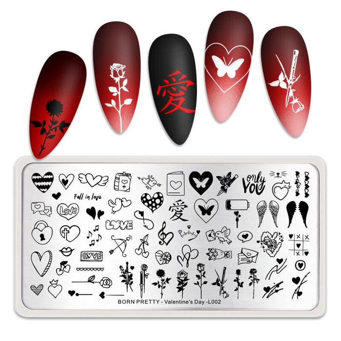 Nail Stamping Plate Valentine's Day-L002