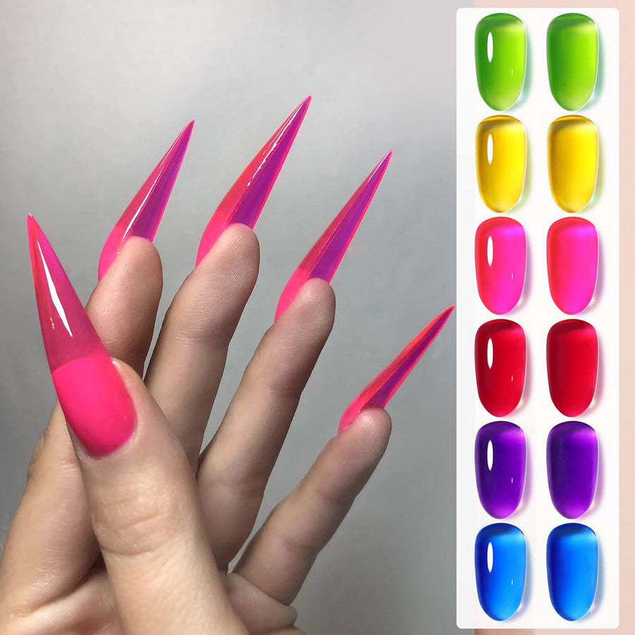 6 Colors Neon Garden Ice Jelly Gel Polish Set 7ml