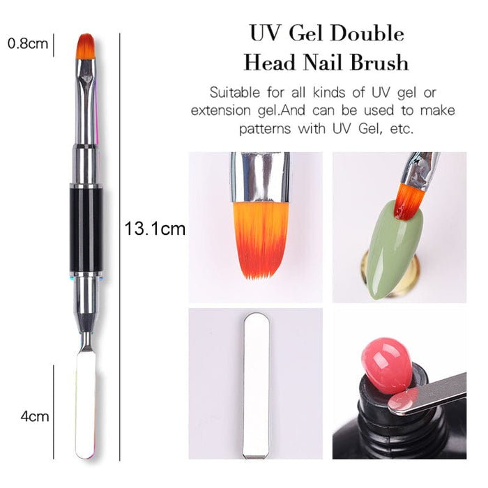 UV Gel Double Head Nail Brush - Black