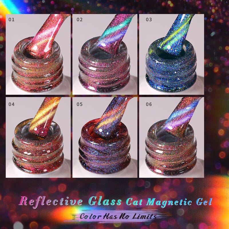 6 Colors Reflective Glass Cat Magnetic Gel 10ml (with Magnetic Stick)