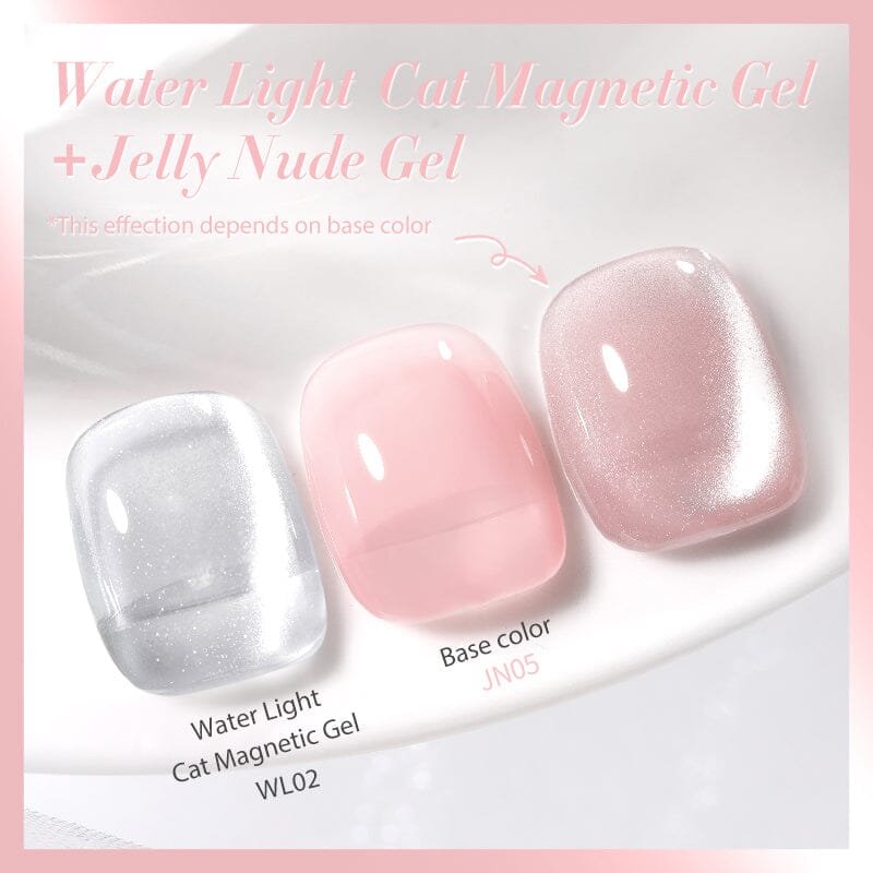 2pcs Set Water Light Cat Magnetic Gel & Jelly Nude Gel