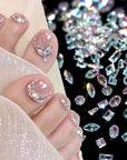 Mix Shapes Nail Art Decorations Sparkle Mini Auroras Ice Translucent Rhinestone Nail Art Manicure