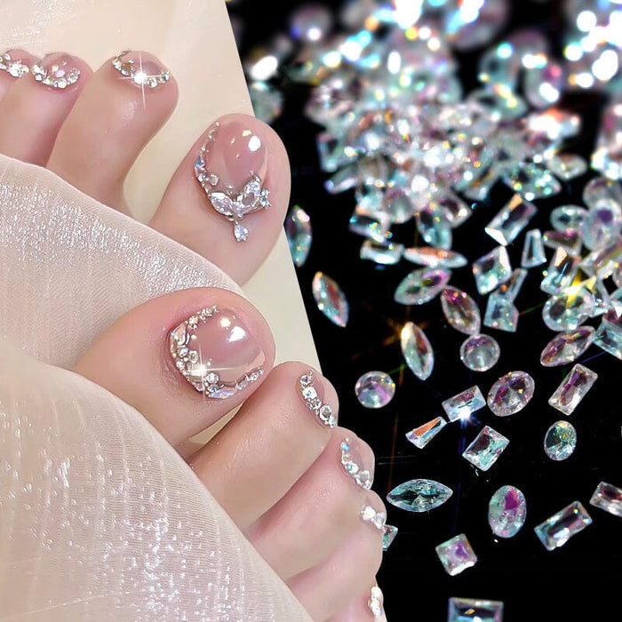 Mix Shapes Nail Art Decorations Sparkle Mini Auroras Ice Translucent Rhinestone Nail Art Manicure