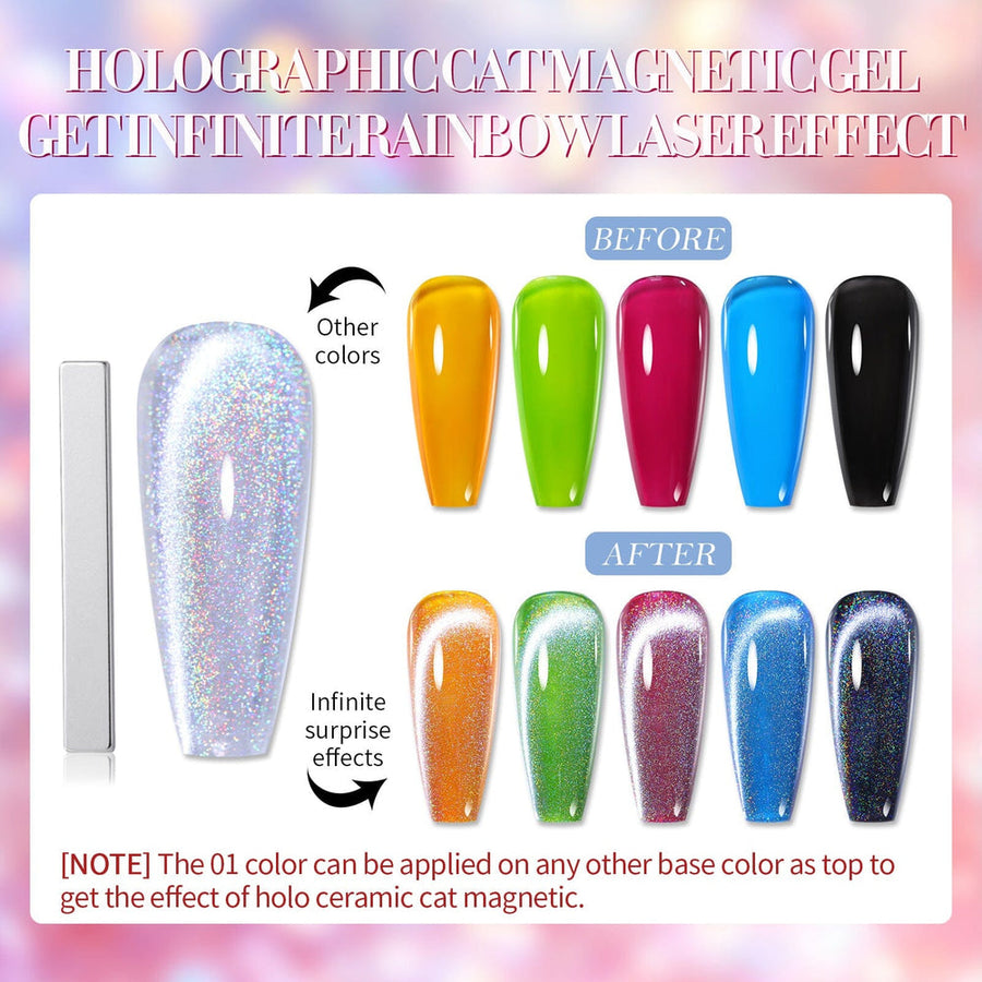 6 Colors Holo Ceramic Cat Magnetic Gel 7ml