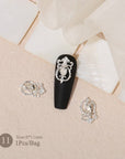 Butterfly Heart Pearly Alloy Nail Decoration