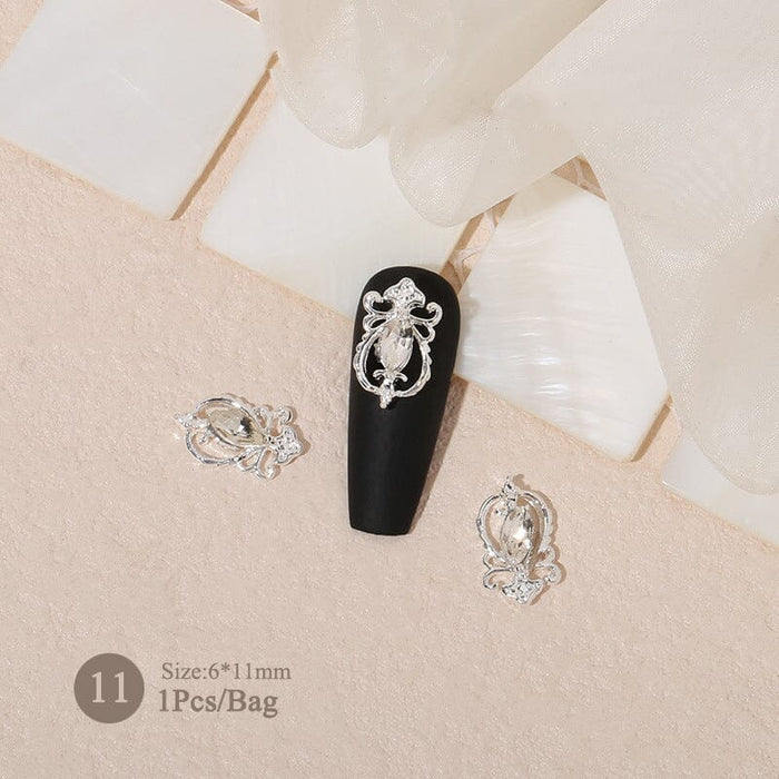 Butterfly Heart Pearly Alloy Nail Decoration