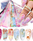 10pcs Marble Nail Foil Stickers