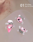 Sparkling Handmade Butterfly Lace Nail Crystal Pile Rhinestones