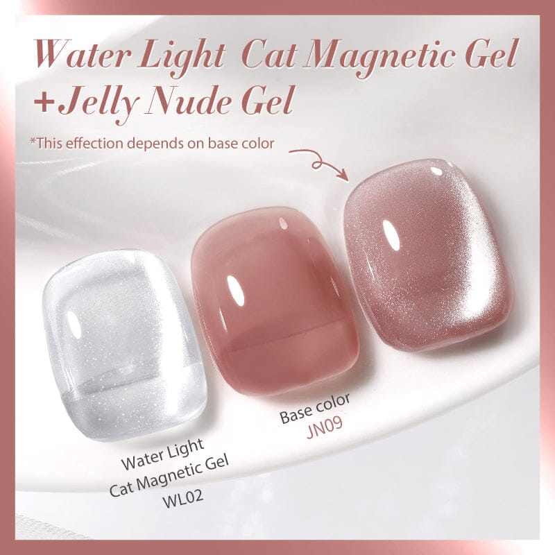 2pcs Set Water Light Cat Magnetic Gel & Jelly Nude Gel