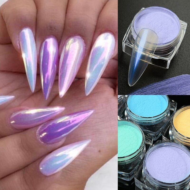 8pcs Neon Pearly Nail Powder