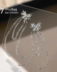 Silver Alloy Butterfly Bowknot Charm Rhinestones