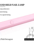 Pink Hexagon Handheld Nail Lamp 3W