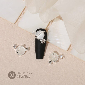 Butterfly Heart Pearly Alloy Nail Decoration